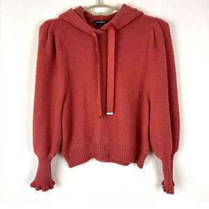 Express Hoodie Sweater puff sleeve Medium dusty rose pink cozy
